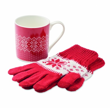 Logo trade promotional merchandise image of: Winter gift mug and gloves set