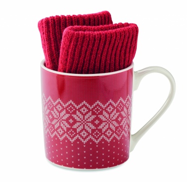 Logo trade advertising products image of: Winter gift mug and gloves set