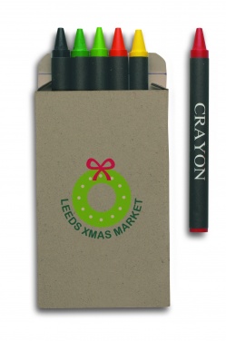 Logo trade promotional merchandise image of: Carton of 6 wax crayons