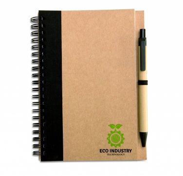 Logotrade promotional item picture of: B6 recycled notebook with pen