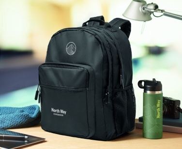 Logo trade business gift photo of: 300D RPET laptop backpack