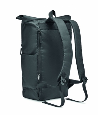Logo trade promotional gifts image of: 300D RPET rolltop backpack