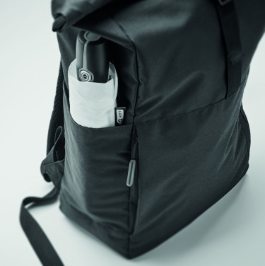 Logo trade promotional items image of: 300D RPET rolltop backpack