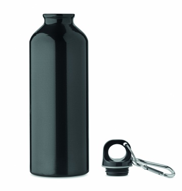 Logotrade corporate gifts photo of: 500 ml single-walled water bottle made of recycled aluminum with a carabiner