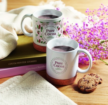 Logo trade promotional item photo of: Ceramic cork mug 280 ml