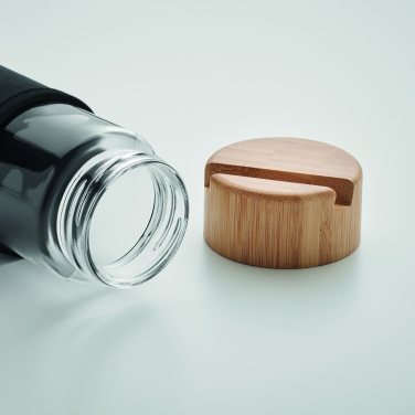 Logo trade promotional merchandise image of: Glass bottle bamboo lid 600ml