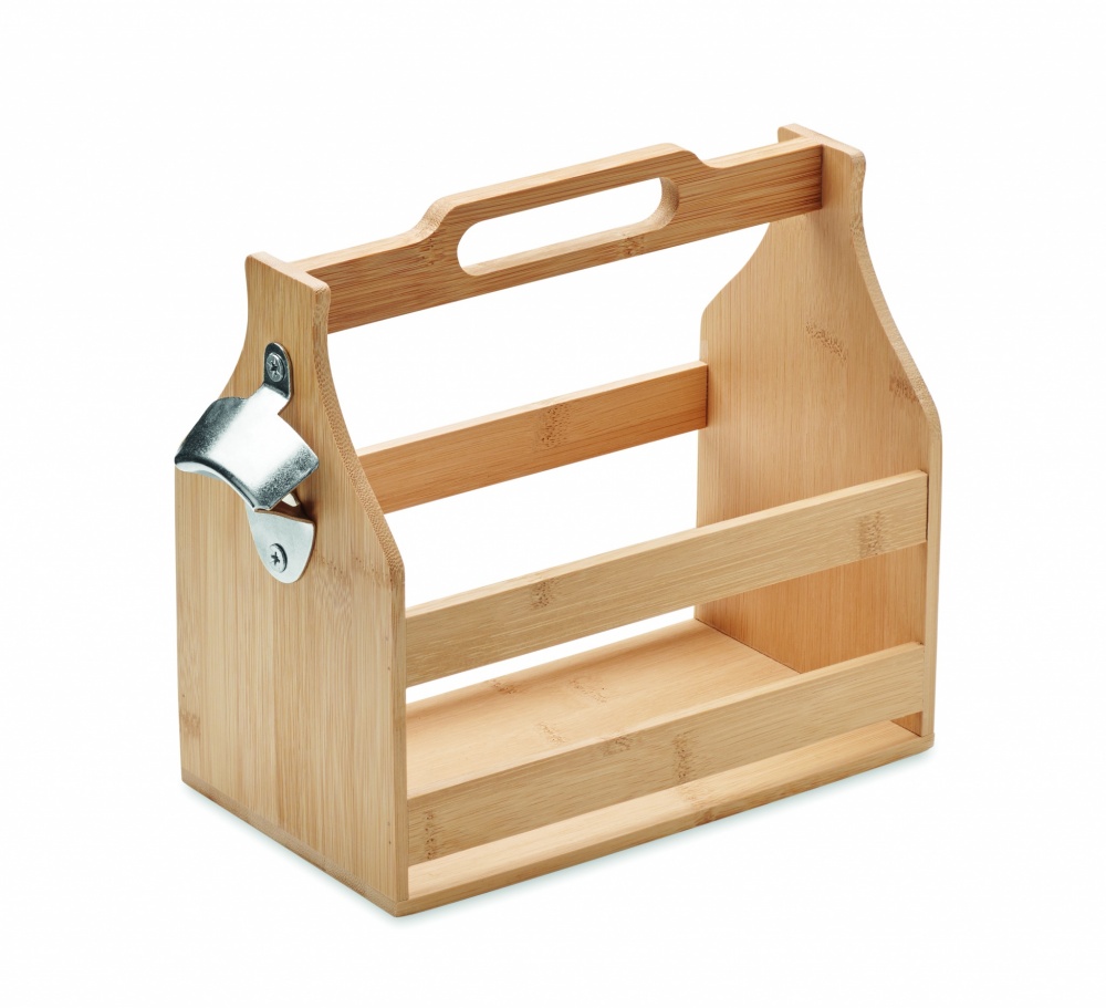 Logo trade promotional merchandise photo of: 6 beer crate in bamboo