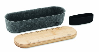 Logo trade business gift photo of: RPET felt pencil case with lid