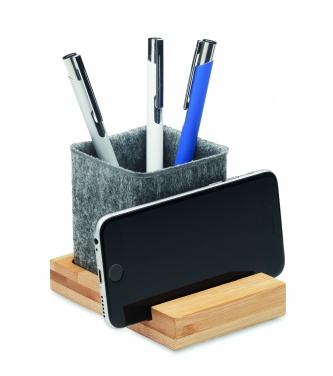 Logotrade corporate gift image of: RPET felt pen pot phone stand