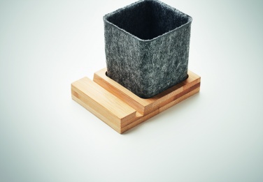 Logo trade business gift photo of: RPET felt pen pot phone stand