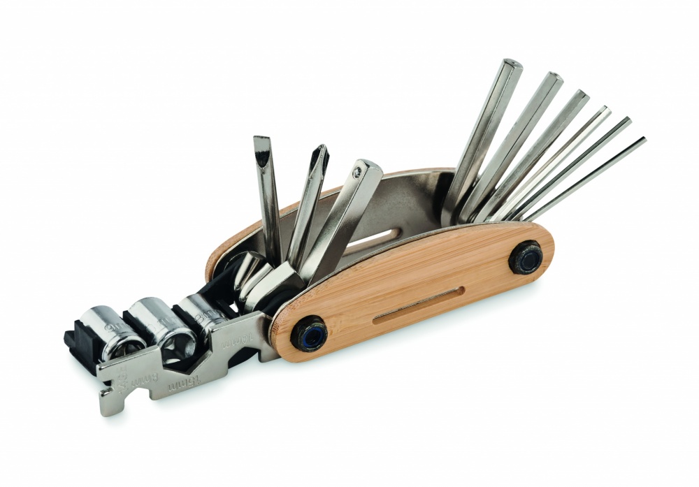 Logo trade business gifts image of: Multi tool pocket in bamboo