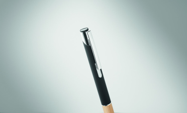Logo trade promotional product photo of: Ballpoint pen made of aluminum with a bamboo grip
