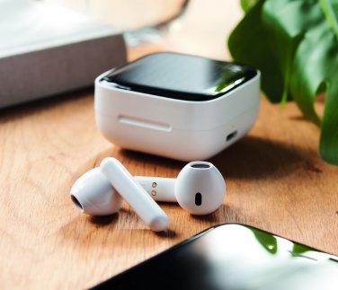 Logo trade promotional gifts picture of: TWS earbuds with solar charger