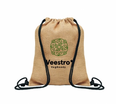 Logo trade promotional gift photo of: Jute drawstring bag