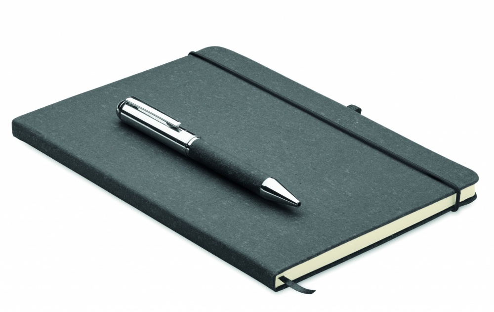 Logo trade promotional merchandise image of: Recycled leather notebook set