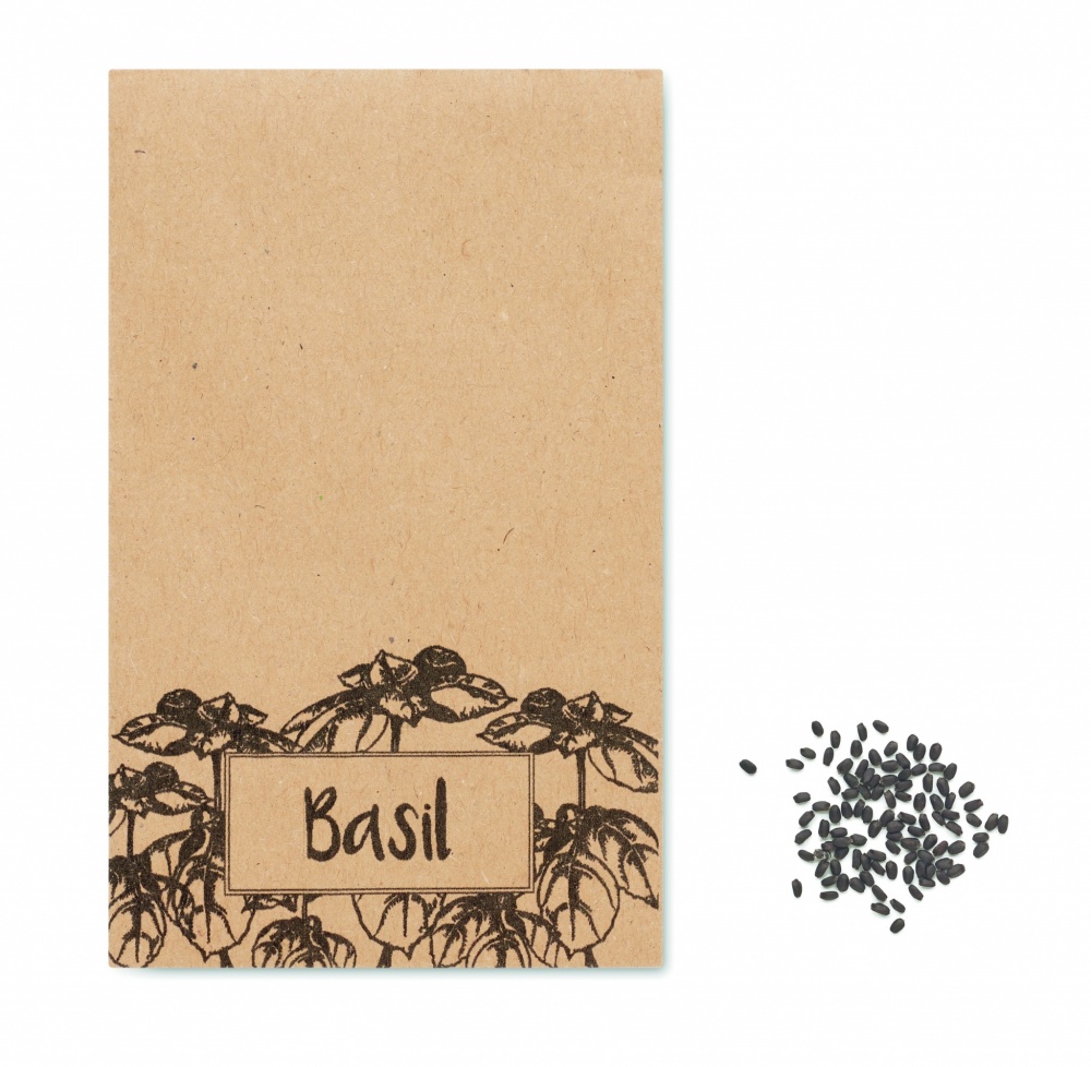 Logo trade promotional gifts image of: Basil seeds in craft envelope
