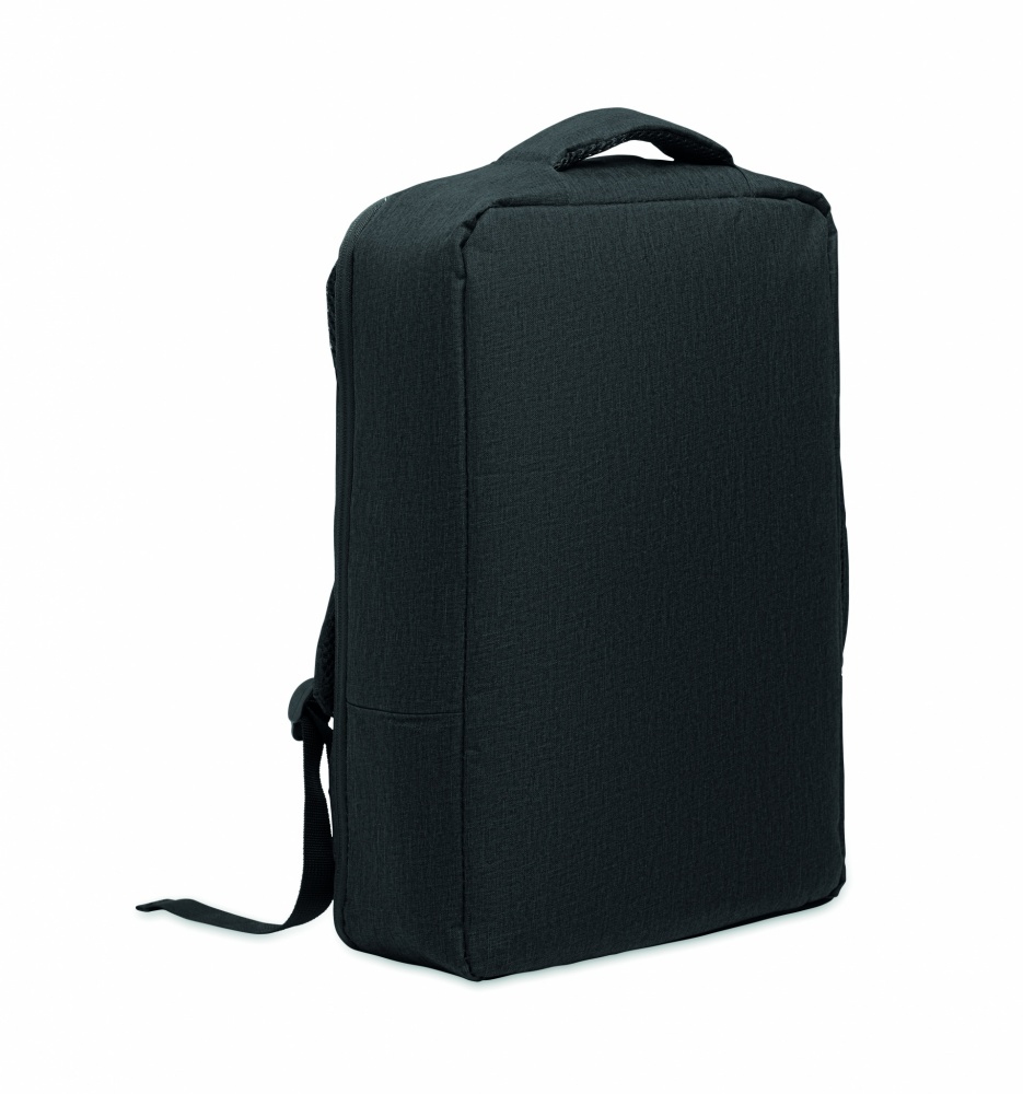 Logo trade advertising products image of: A safe 15-inch laptop backpack made of 300D RPET with a 210D RPET lining and customizable printing.