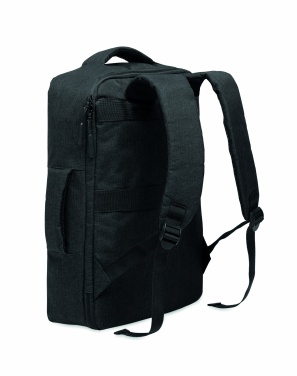 Logo trade business gift photo of: A safe 15-inch laptop backpack made of 300D RPET with a 210D RPET lining and customizable printing.