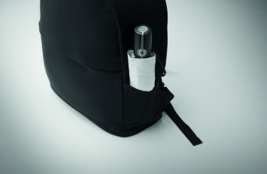 Logotrade promotional gift picture of: A 15-inch laptop backpack made of recycled pre-consumer cotton and recycled polyester with customizable printing.