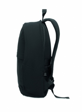 Logotrade promotional products photo of: A 15-inch laptop backpack made of recycled pre-consumer cotton and recycled polyester with customizable printing.