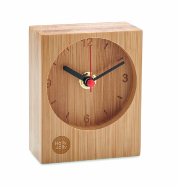 Logo trade promotional giveaway photo of: Bamboo table clock