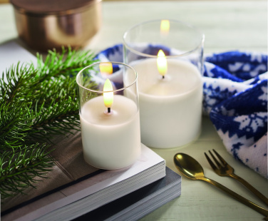 Logotrade advertising products photo of: LED wax candle in glass holder