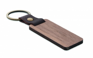 Logo trade promotional giveaway photo of: Key ring in walnut and PU Kokkola