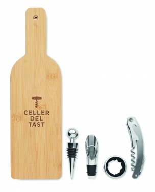 Logo trade promotional giveaways image of: Bottle shaped wine set