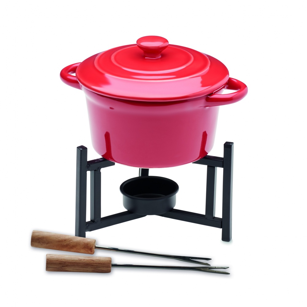 Logo trade promotional merchandise image of: Ceramic fondue set 300 ml