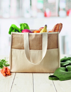 Logotrade advertising products photo of: Jute and canvas cooler bag