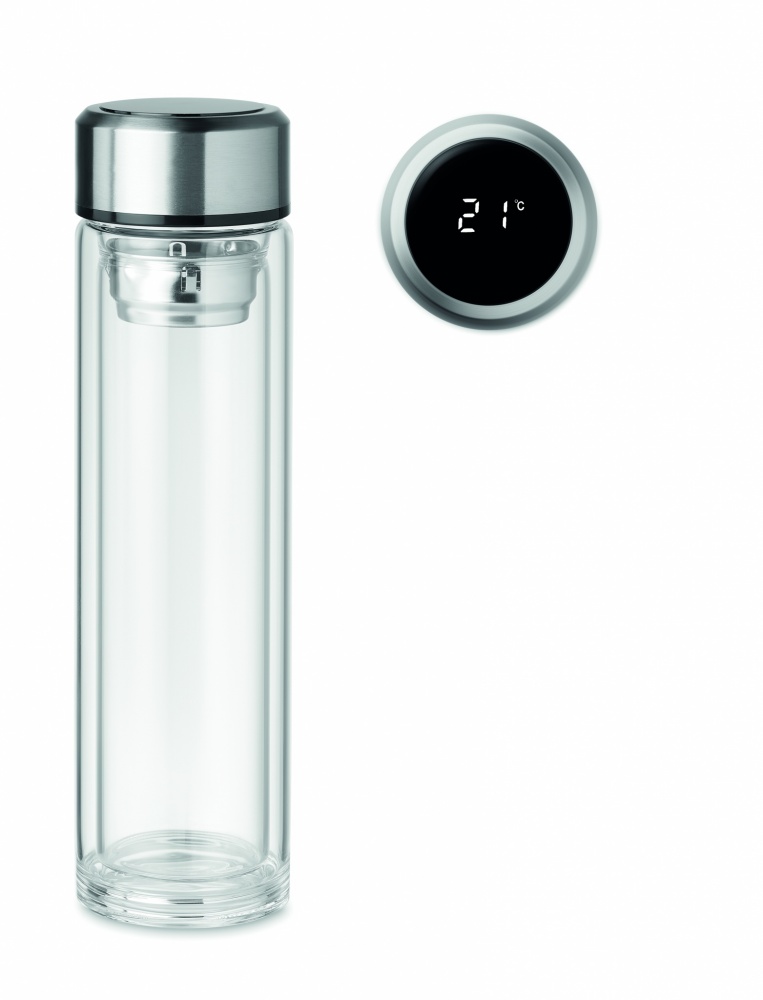 Logo trade promotional products image of: Bottle with touch thermometer