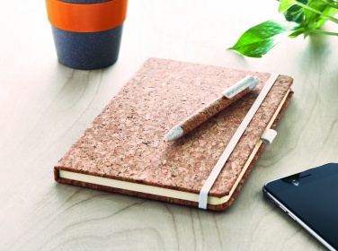 Logo trade promotional giveaway photo of: A5 cork notebook with pen