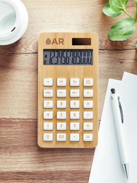 Logo trade business gifts image of: 12 digit bamboo calculator