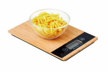 Logo trade business gifts image of: Bamboo digital kitchen scales