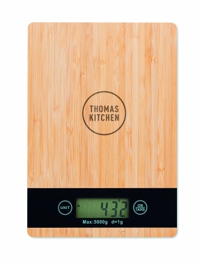 Logo trade promotional item photo of: Bamboo digital kitchen scales