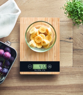 Logo trade promotional item photo of: Bamboo digital kitchen scales