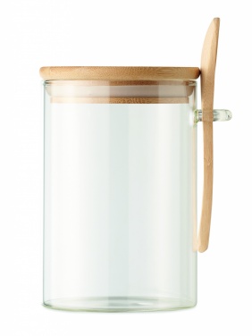 Logotrade promotional item image of: Glass jar with spoon 600 ml