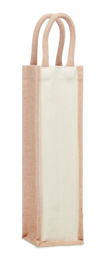 Logo trade promotional merchandise picture of: Jute wine bag for one bottle