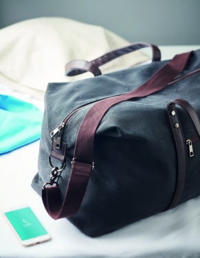 Logo trade promotional gift photo of: Weekend bag in canvas 450gr/m²