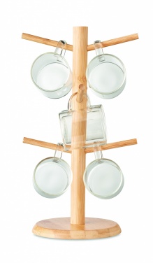 Logo trade promotional giveaways image of: Bamboo cup set holder