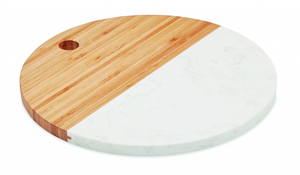 Logo trade corporate gifts image of: Marble/ bamboo serving board