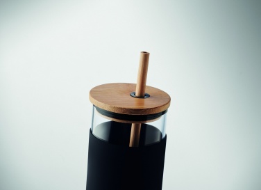 Logo trade advertising products picture of: Glass tumbler 450ml bamboo lid
