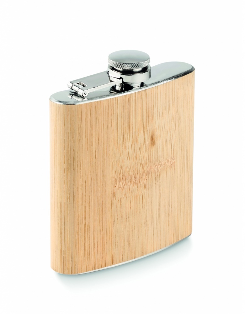 Logotrade corporate gift image of: Bamboo slim hip flask 170ml