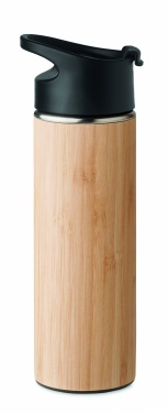 Logo trade promotional giveaways image of: Double wall bamboo flask 450ml