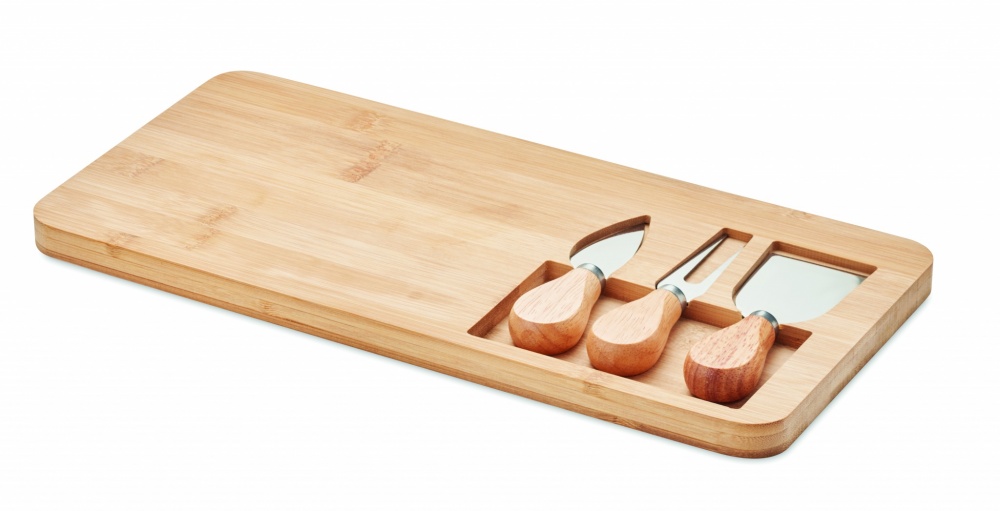 Logo trade promotional products picture of: Bamboo Cheese board set Leipzig