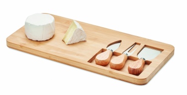 Logo trade promotional gifts image of: Bamboo Cheese board set Leipzig