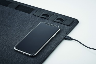 Logotrade promotional item image of: RPET mouse mat charger 15W