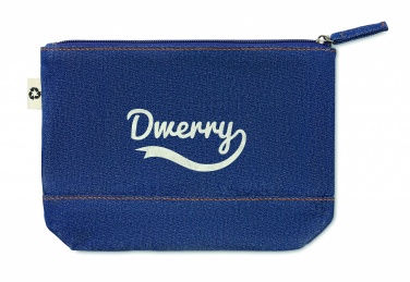 Logo trade business gifts image of: Recycled denim cosmetic pouch