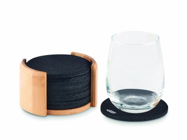 Logo trade promotional merchandise image of: RPET coasters in bamboo holder
