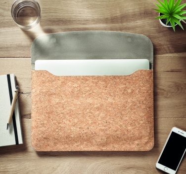 Logo trade corporate gifts picture of: Cork laptop bag magnetic flap